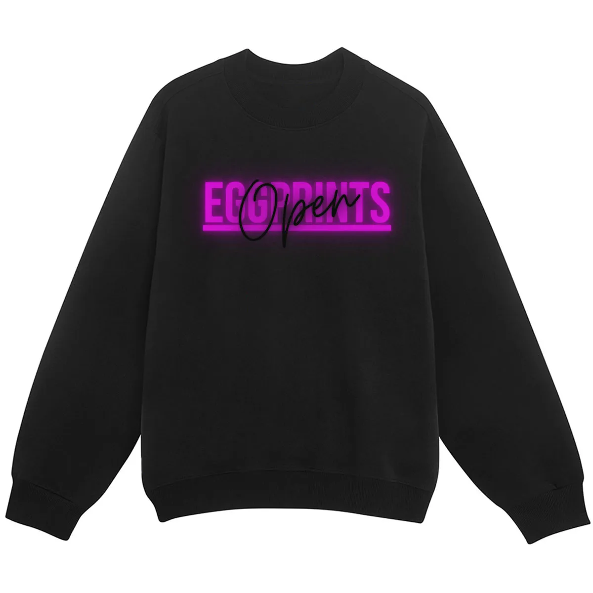 Open Eggprints Sweatshirt - Black